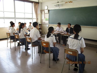 岡山県立興陽高校において、就職面接練習会を開催