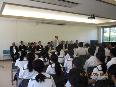 岡山県立興陽高校において、就職面接練習会を開催